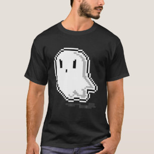 Camiseta Ghost Pixel Art Lpreguiçoso Halloween Jogo De Jogo