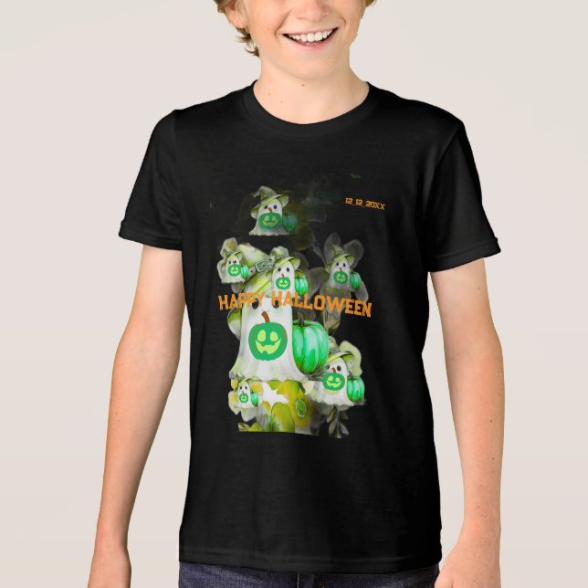 Camiseta Ghost Png do Halloween Green, Trendy (Frente)