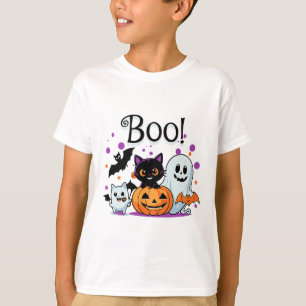 Camiseta Ghost Pumpkin Cat E O Gráfico W Do Halloween