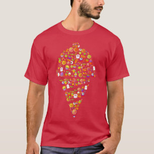 Camiseta Ghost Pumpkin Eyeball do Sorvete Monstro Spooky pa