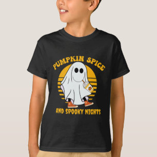 Camiseta Ghost Pumpkin Spice Latey Fall Vibe Halloween Spoo