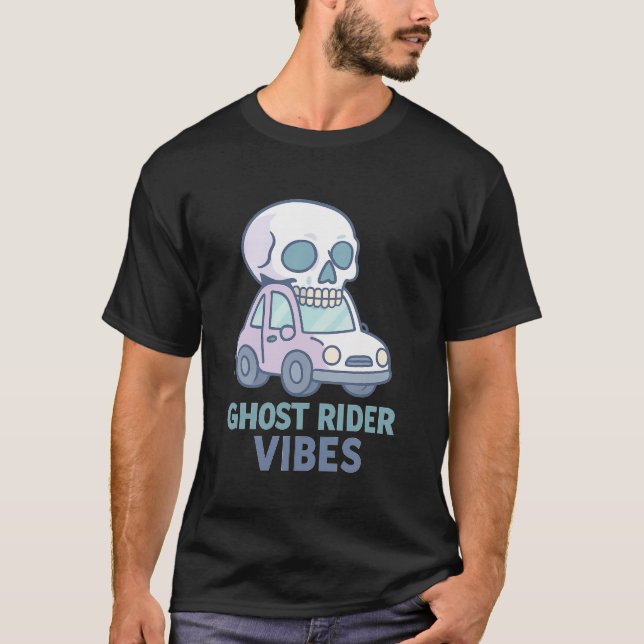 Camiseta Ghost Rider Vibes Skull Driving Car (Frente)