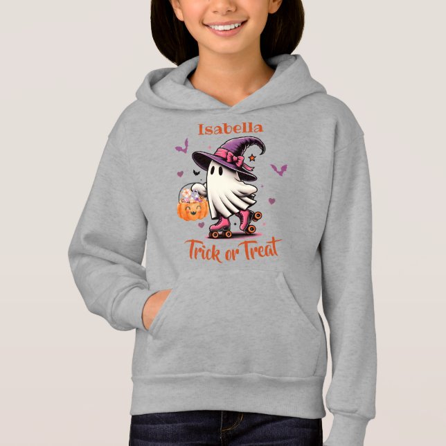 Camiseta Ghost Roller Canto de Bico ou Tratar Halloween (Frente)