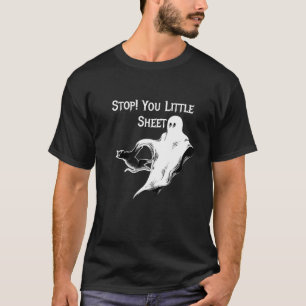 Camiseta Ghost Sheet Cat Halloween Little Sheet Engraçado F