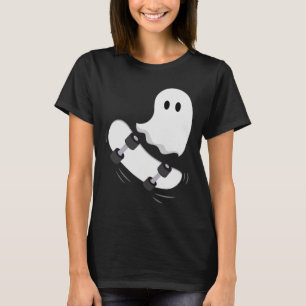 Camiseta Ghost Skateboard Lpreguiçoso Halloween Costume Div