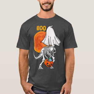 Camiseta Ghost Skeleton Dinossaur Engraçado Boo Halloween B