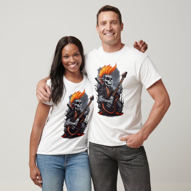 Camiseta Ghost Skull Tocando Violão (Unissex)