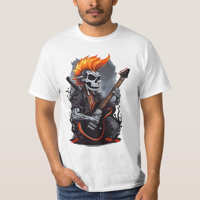 Camiseta Ghost Skull Tocando Violão (Frente)