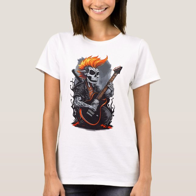 Camiseta Ghost Skull Tocando Violão (Frente)