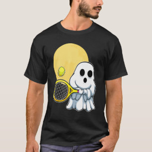 Camiseta Ghost Tênis Player Lazy Halloween Figurume Cute Sp