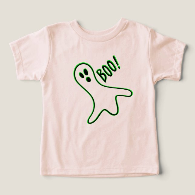 Camiseta Ghost Toddler Garoto Menino Bonito e Louco Dia das (Design frontal)