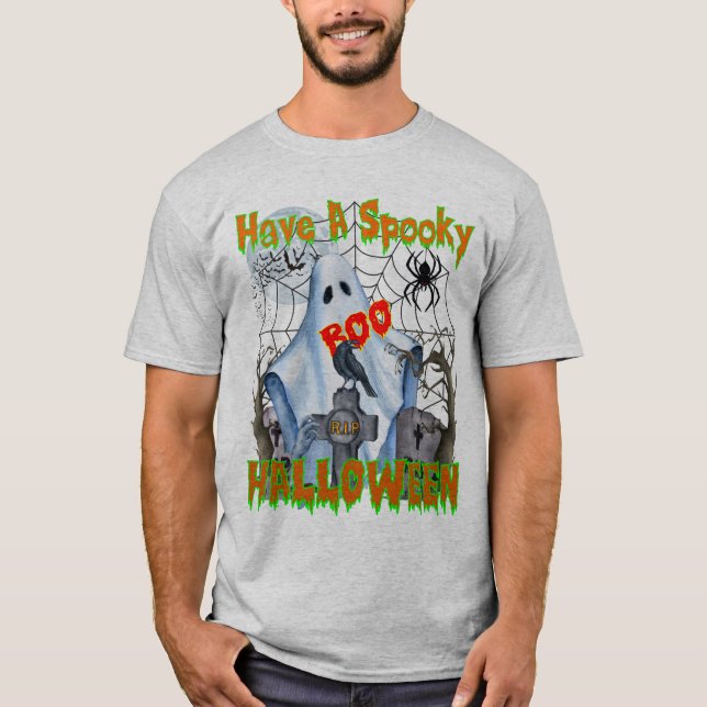 Camiseta Ghost Trick ou Treat de Halloween (Frente)