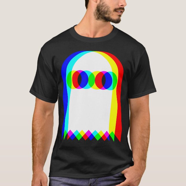 Camiseta Ghost Trippy Vaporwave Halloween Techno Rave Edm (Frente)