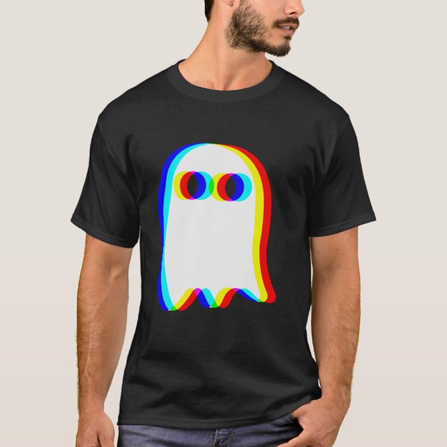 Camiseta Ghost Trippy Vaporwave Halloween Techno Rave EDM (Frente)