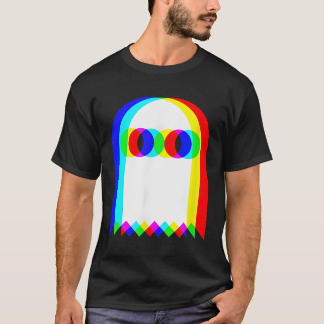 Camiseta Ghost Trippy Vaporwave Halloween Techno Rave Edm M (Frente)