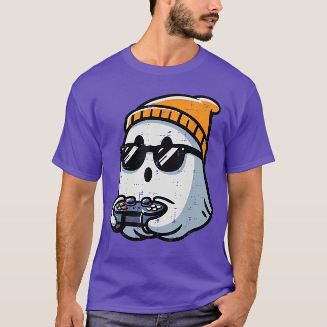Camiseta Ghost Video Gamer Gaming Halloween Men Boys een Yo (Frente)