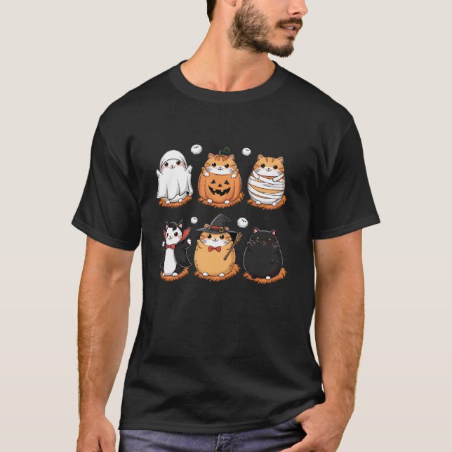 Camiseta Ghost Witch Boo Jee Vamire Mummy Pumpkin Cat (Frente)