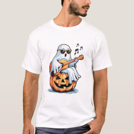 Camiseta Ghost with Guitar Cool Halloween Music