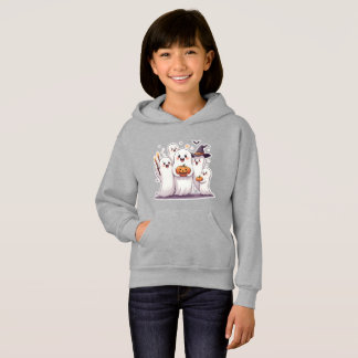 Camiseta Ghosts Hoodie do Bonito Halloween - Kawaii Pumpkin