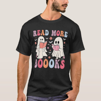 Camiseta Ghosts Livros Bonitos Leem Mais Livros Engraçados 