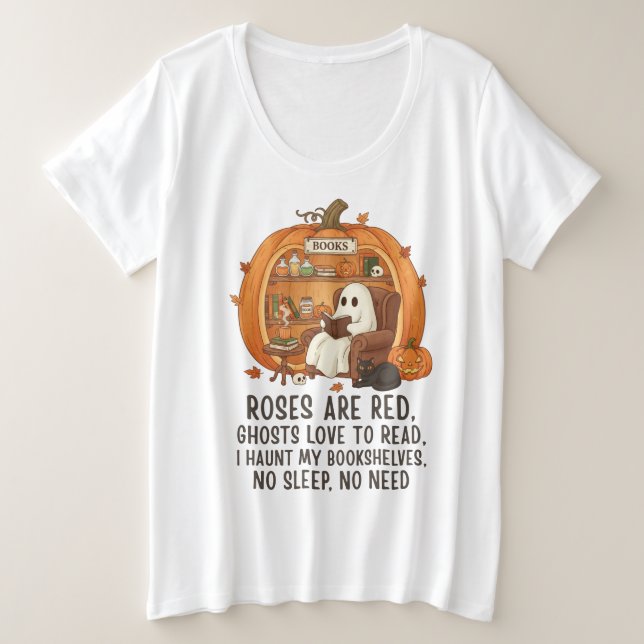 Camiseta Ghosts Love To Read - Funny Halloween Book Lover (Frente do Design)