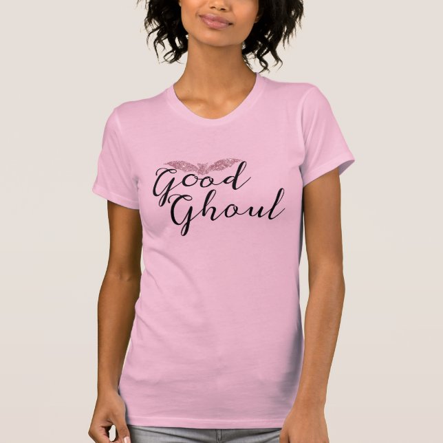 Camiseta Ghoul - Bat Glitter Rosa Bom (Frente)