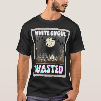 Camiseta Ghoul Branco Desperdiçado Humor para o Bebendo de