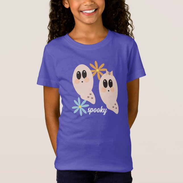Camiseta Ghoul Ghost Ghoul Retro Groovy Floral (Frente)