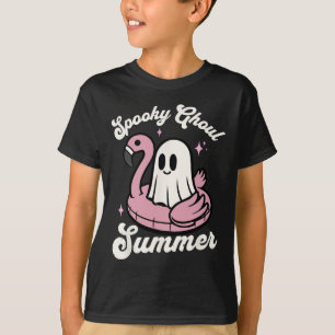 Camiseta Ghoul Summer Cute Ghost Flamingo Summer Vib