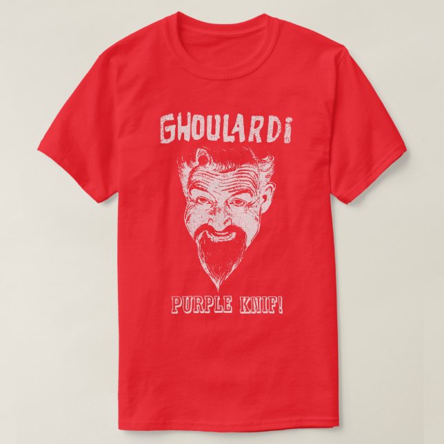 Camiseta Ghoulardi Purple Knif (Frente do Design)