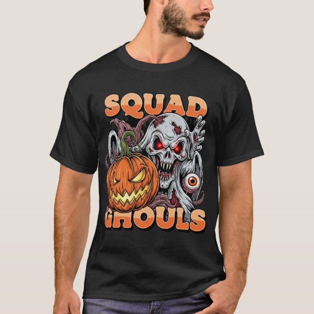 Camiseta Ghouls De Esquadrão - Encontro De Halloween Assomb (Frente)