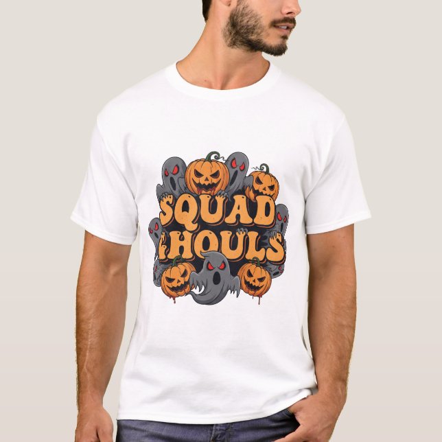 Camiseta Ghouls De Esquadrão - Encontro De Halloween Assomb (Frente)
