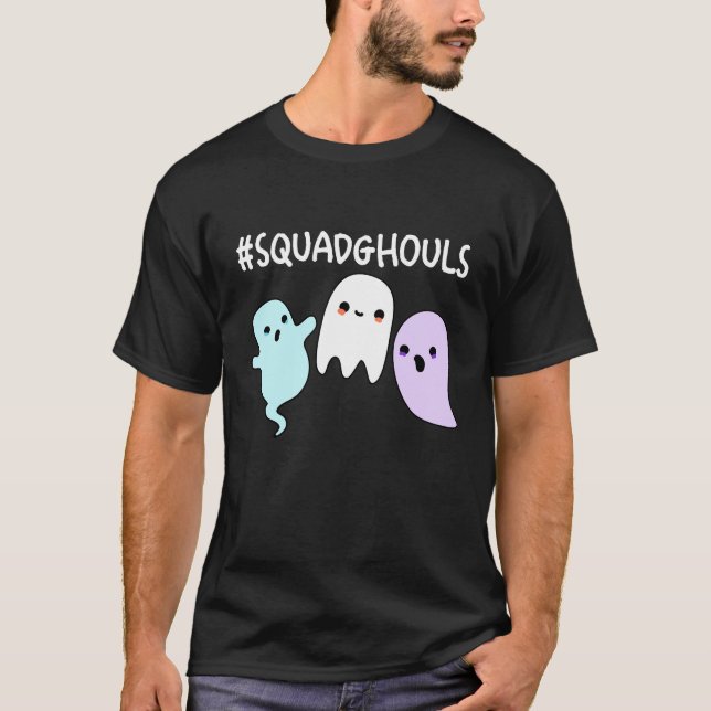 Camiseta Ghouls Dia de as Bruxas engraçado Ghost Pun Dark B (Frente)