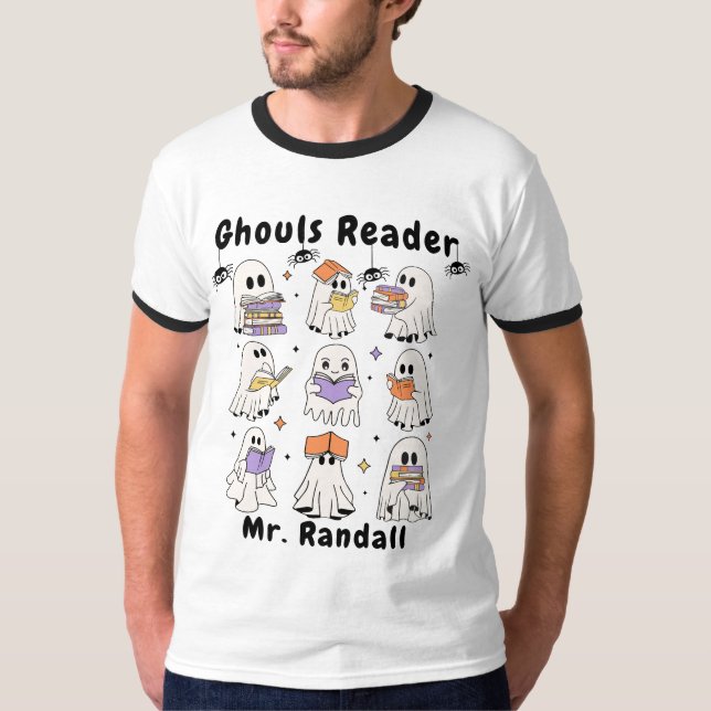 Camiseta Ghouls Reader Books - Camisa-T do professor (Frente)