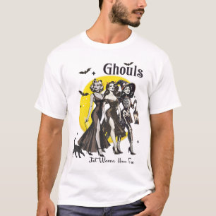 Camiseta Ghouls Só Quer Divertir-Se Dia de as Bruxas engraç