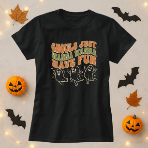Camiseta Ghouls Só Quer Divertir-Se Na Festa De Halloween D