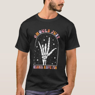 Camiseta Ghouls Só Quer Divertir-Se Retro Bachelorette.