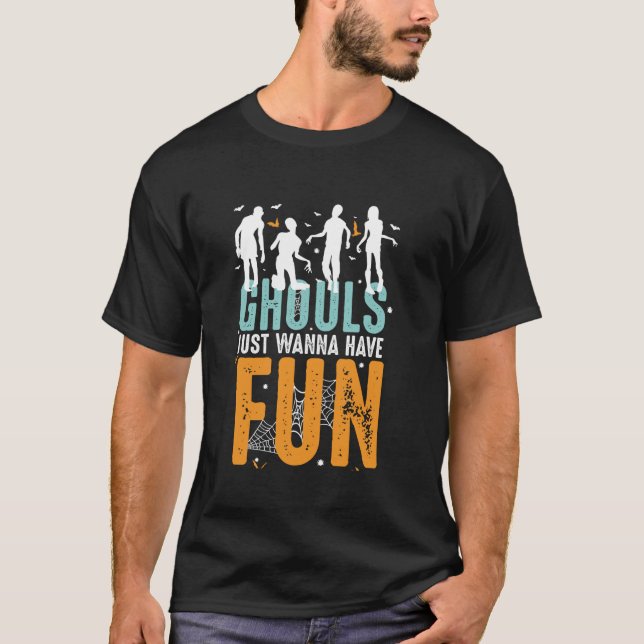 Camiseta Ghoun Só Quer Divertir-Se, Fantasma, Halloween Z (Frente)