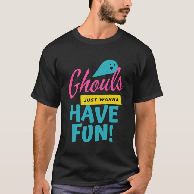 Camiseta Ghoun Só Quer Divertir-Se No Dia das Bruxas (Frente)