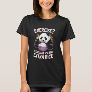 Camiseta Giant Panda Funny Gym Workout Sayings Comida Malha