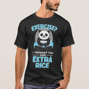 Camiseta Giant Panda Funny Gym Workout Sayings Comida Malha