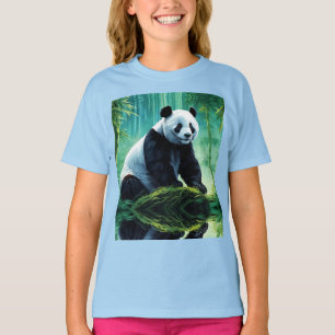 Camiseta Giant Panda na Floresta de Bamboo