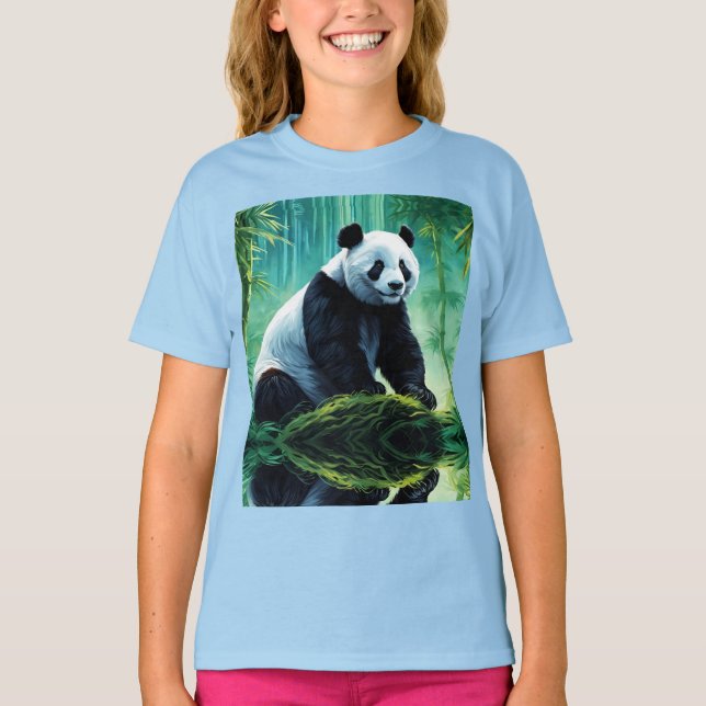 Camiseta Giant Panda na Floresta de Bamboo (Frente)