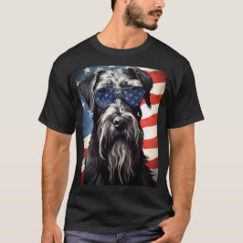 Camiseta Giant Schnauzer 4 de julho bandeira americana