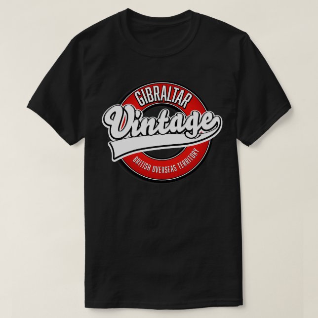 Camiseta Gibraltar British Overseas Territory Vintage (Frente do Design)