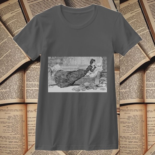 Camiseta Gibson Girl lendo um livro (Criador carregado)
