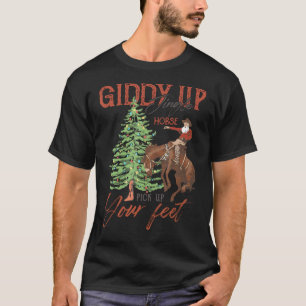 Camiseta Giddy Up Jingle Horse Pegar Seu Pé De Cowboy San