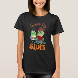 Camiseta Giddy Up Sluts Funny Western Cowgirl Ranch Rodeo F