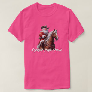 Camiseta Giddyup Jingle Horse Papai Noel Natal