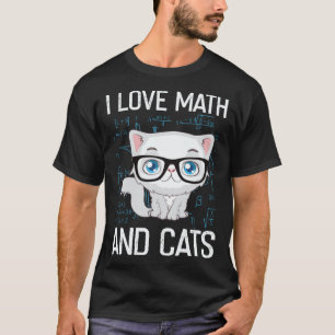 Camiseta Gif de gato cristão Eu amo matemática e gatos